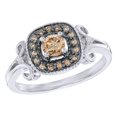 thumbnail image 1 of AFFY Champagne & White Natural Diamond Frame Ring in 10k White Gold By, 1 of 1