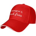 Champagne and French Fries Hat Adjustable Trucker Cap for Men Women ...