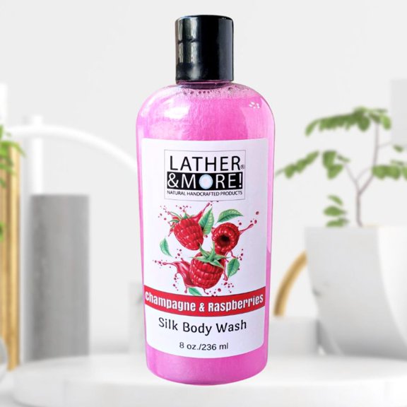 Champagne & Raspberries Silk Body Wash – Luxurious, Fruity, and Silky