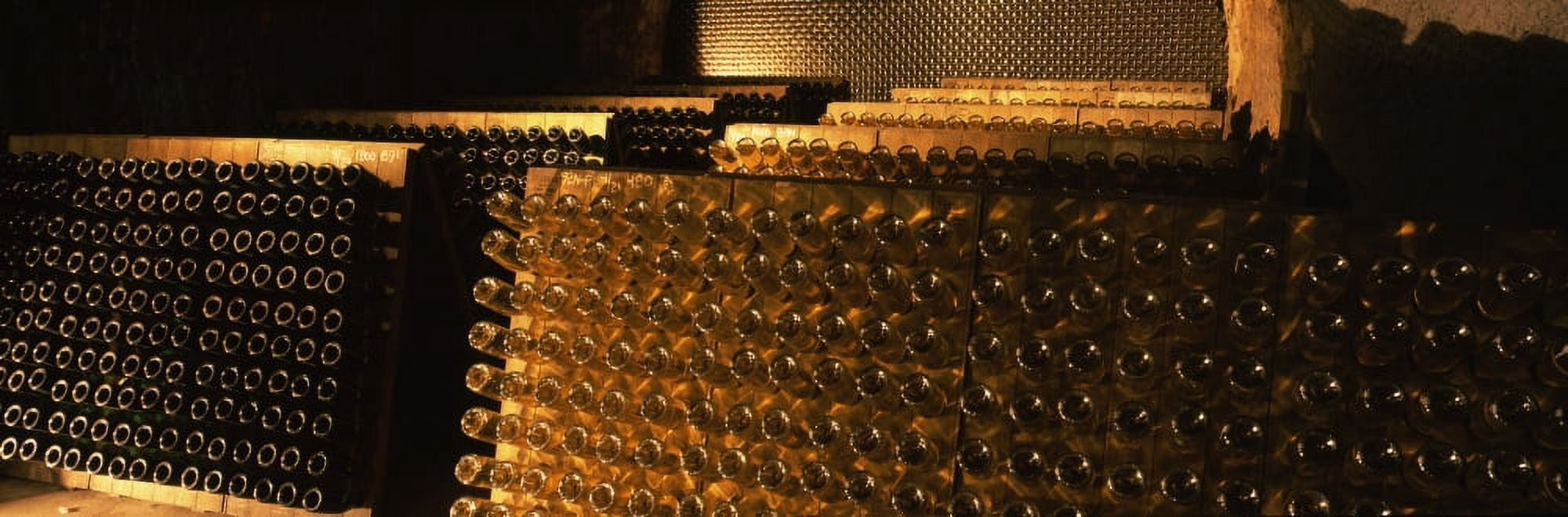 Champagne bottles in a cellar Schramsberg Vineyards Calistoga Napa Valley California USA Canvas Art - Panoramic Images (36 x 12)