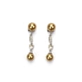 thumbnail image 1 of Vintage Style Champagne Pearl Drop Earrings with Cubic Zirconia Jewelry Silver, 1 of 5