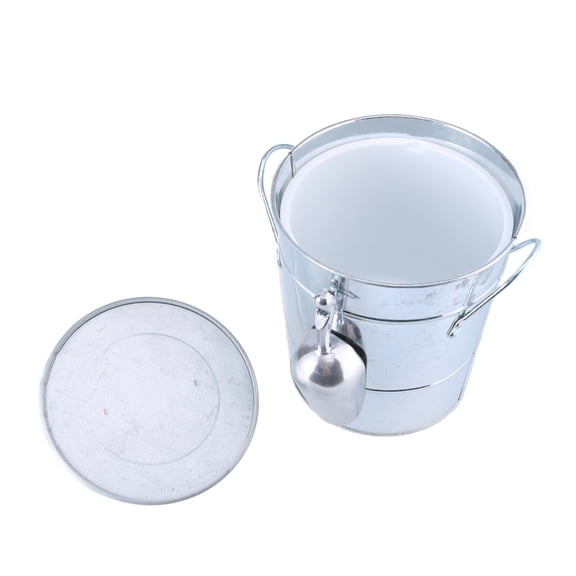 Champagnes Bucket Round Metal Ice Bucket with Shovel and Lid Easy to Carrys