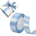 thumbnail image 1 of Champaign Light Blue Solid Satin Ribbon for Crafts, 1 Inch Polyester Ribbon for Wrapping, Smooth Sheen Gift Ribbon, Diy Wedding Decoration, 1 of 4