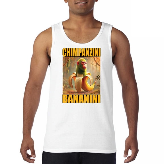 Champanzini Bananini Men's Tank Top Fun Italian Brainrot Gen Z Alpha Meme