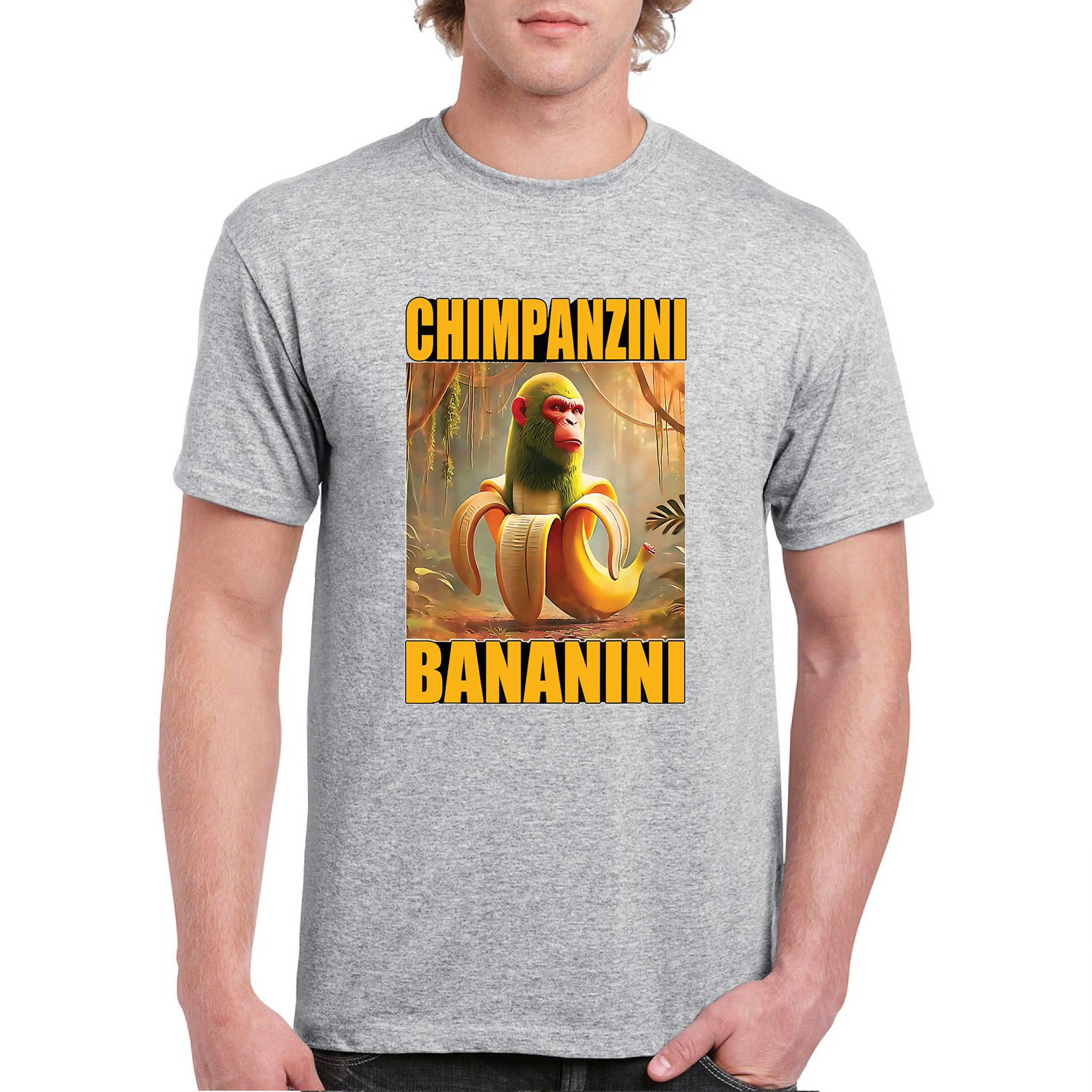 Champanzini Bananini T-shirt Fun Italian Brainrot Gen Z Alpha Meme