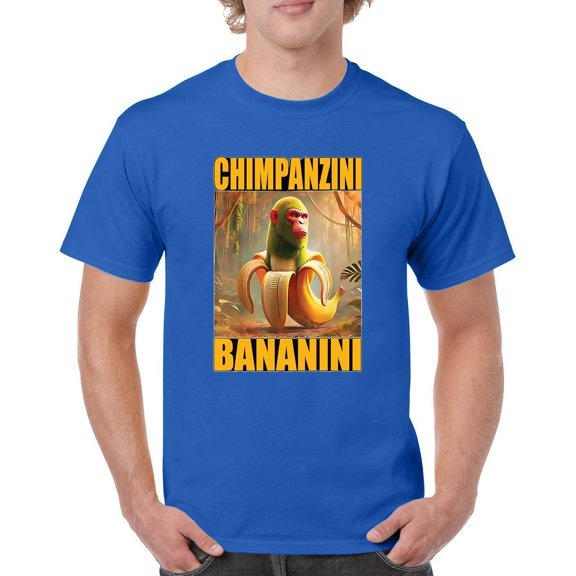 Champanzini Bananini T-shirt Fun Italian Brainrot Gen Z Alpha Meme Men's Tee