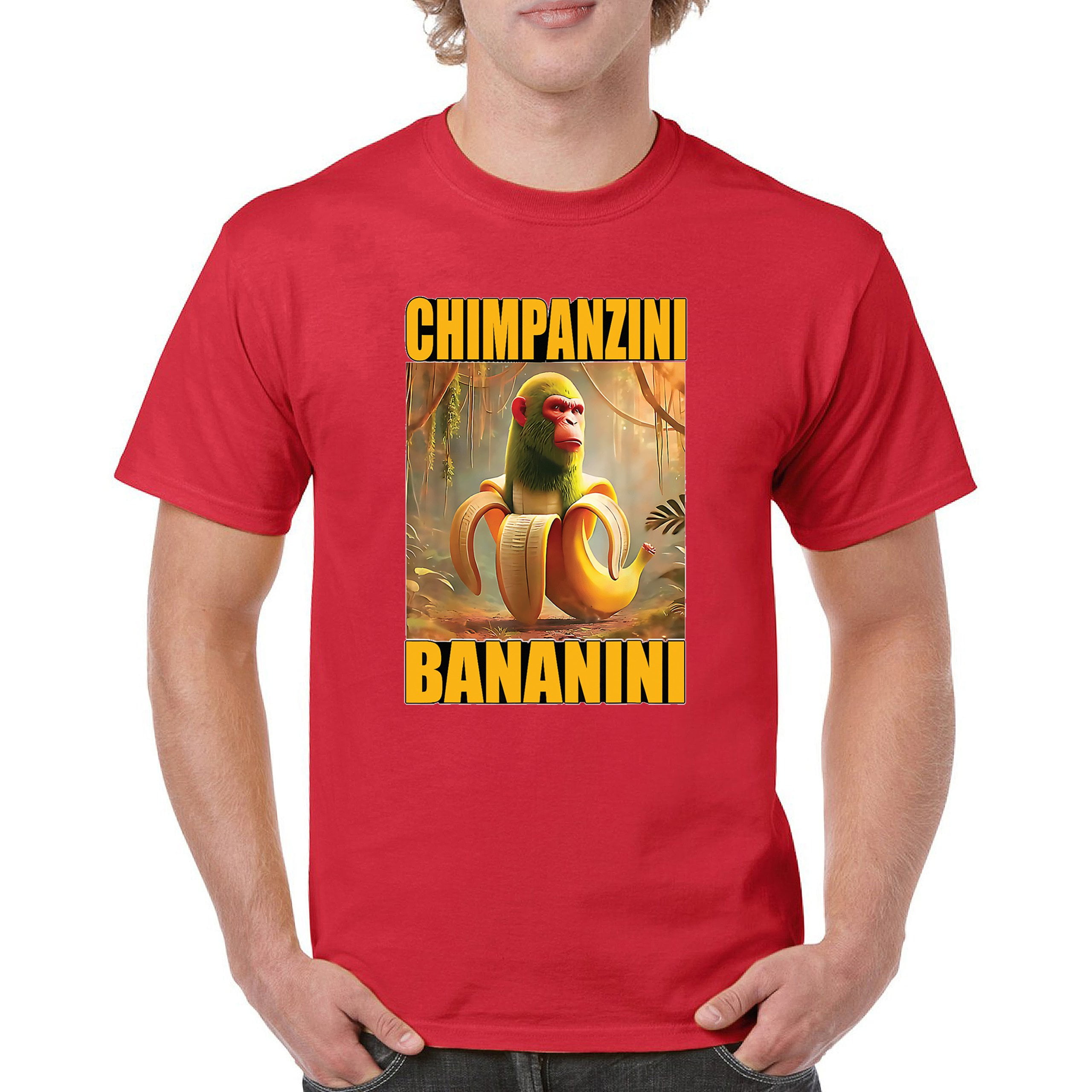 Champanzini Bananini T-shirt Fun Italian Brainrot Gen Z Alpha Meme