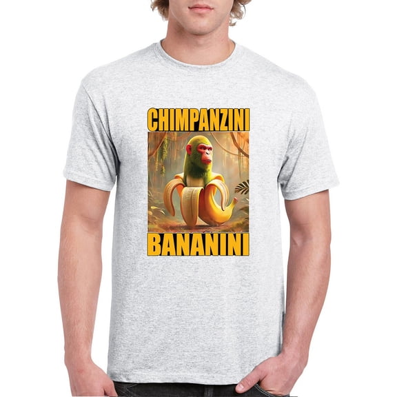 Champanzini Bananini T-shirt Fun Italian Brainrot Gen Z Alpha Meme Men's Tee