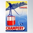 thumbnail image 1 of Champery Valais Suisse Planachaux Switzerland 1947 Old Travel Poster Wall Art, Modern Wall Decor For Living Room Bedroom, 12x18 UNFRAMED, 1 of 2
