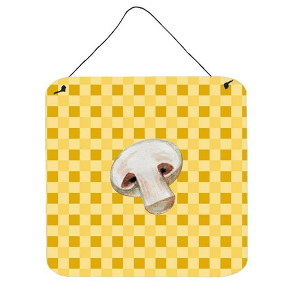 Champignon Mushroom on Basketweave Wall or Door Hanging Prints
