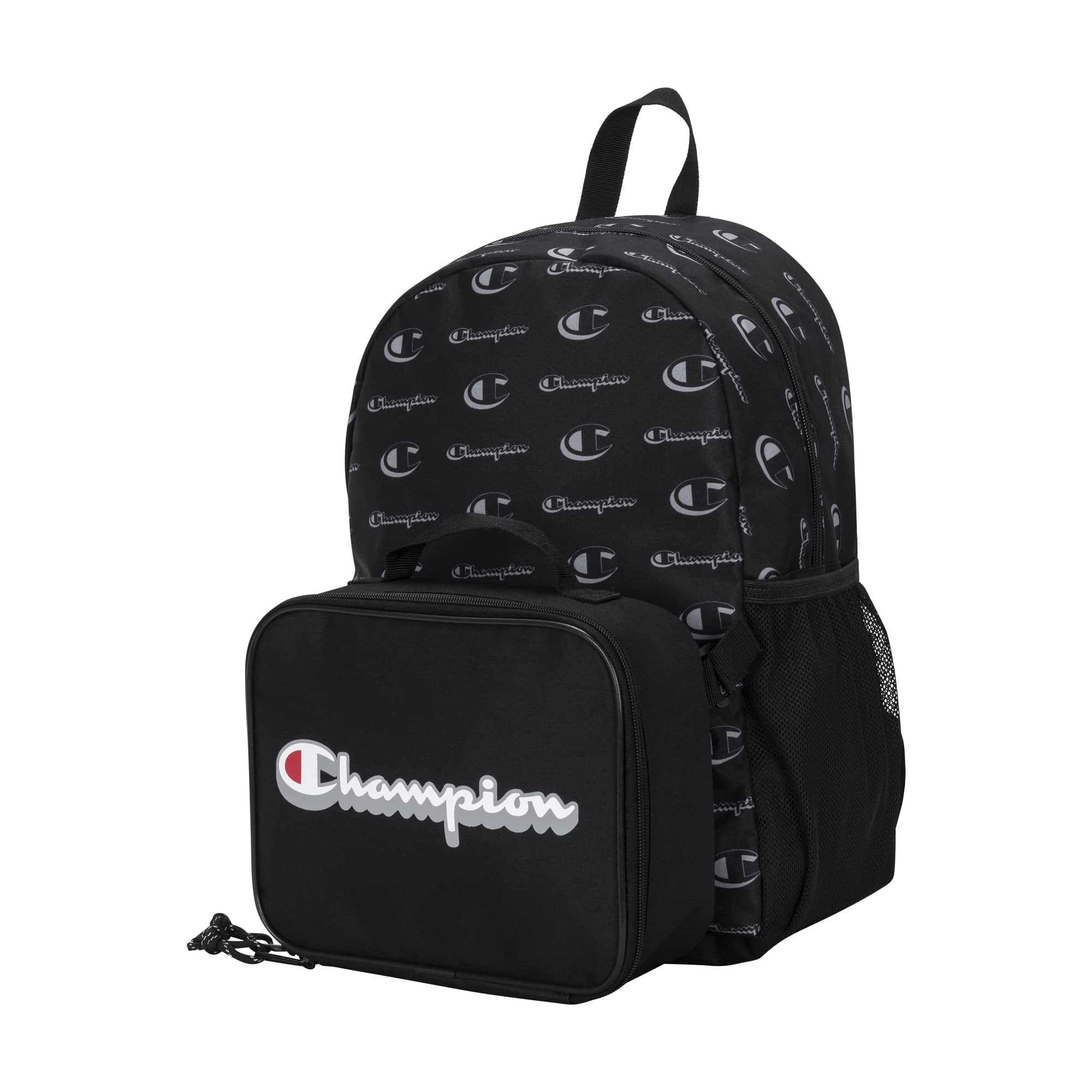 Champion 2 Piece Munch Backpack with Lunch Box Kit Bag Black Grey Walmart