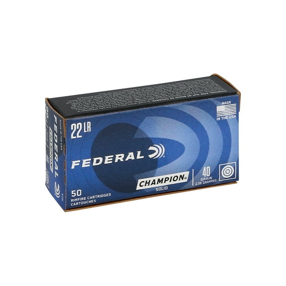 Federal Champion Training - Rimfire, 22 LR, 40 gr, Lead Round Nose, 1240 fps, 50 Count