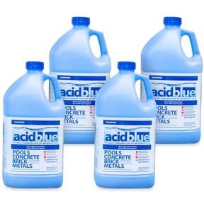 Champion Acid Blue Muriatic Acid for Pool Skin Protect Vapor Reduction - 4 Pack, 1 Gal