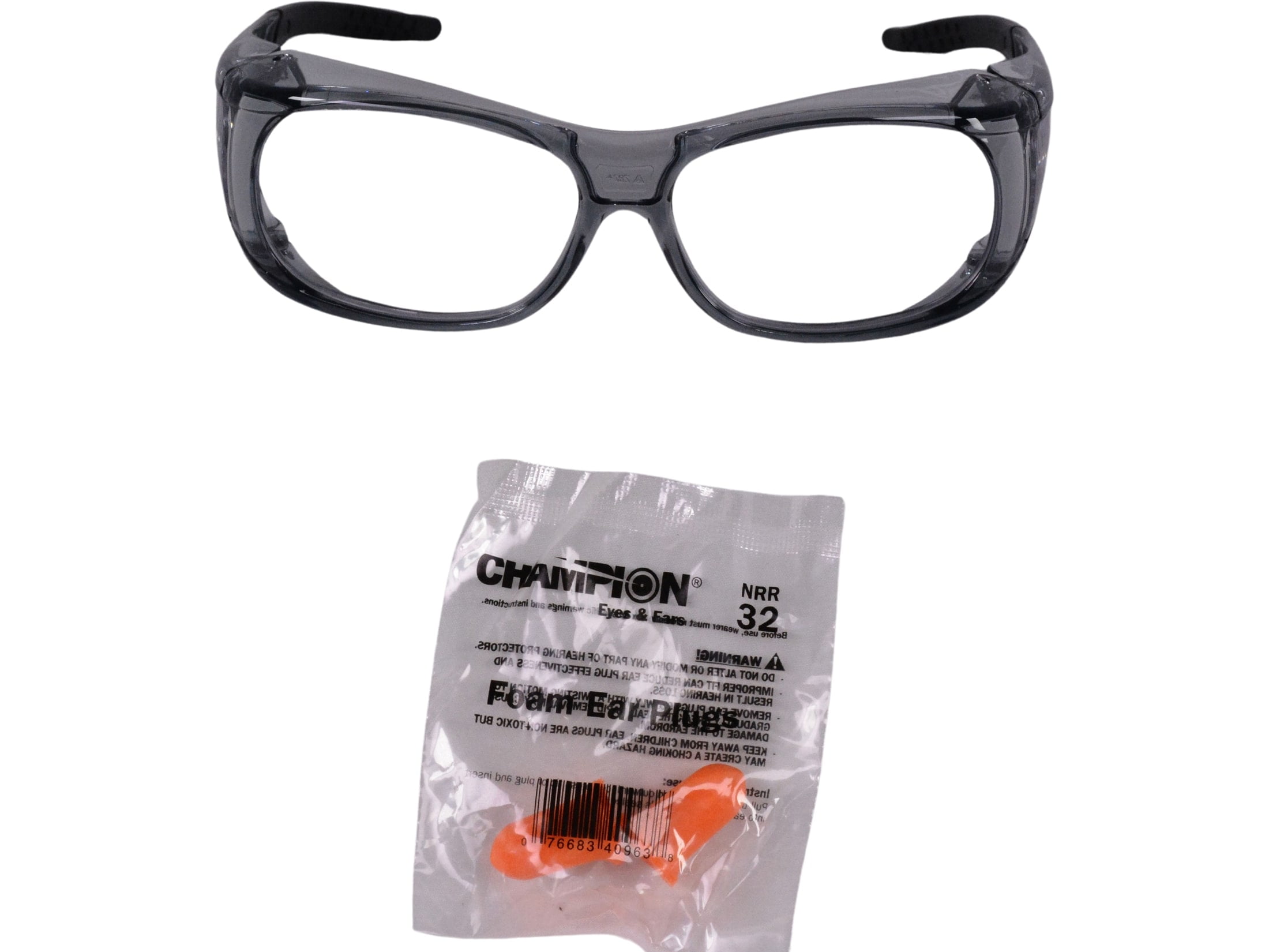 Champion Shooting Glasses and Ear Plugs Combo Clear - Walmart.com