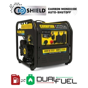 Champion 4500-Watt Electric Start Dual Fuel RV Ready Portable Open Frame Inverter Generator with Quiet Technology and CO Shield