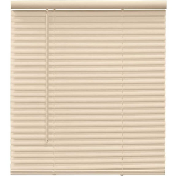 Champion 527311 TruTouch Alabaster Cordless Light Filtering Vinyl Mini Blinds with 1 in. Slats 48 in. W x 64 in. L