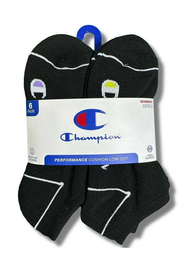 SOCKS WOMEN'S - LOW CUT - 253 BLACK BLACK - SHOE SZ 4-10 PACK 6