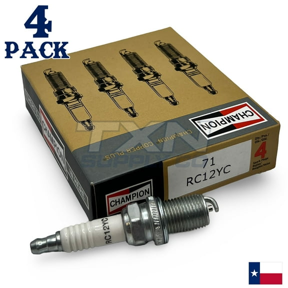 Champion 71 RC12YC Copper Plus Spark Plug - 4 Pack - 4-Cycle Engines C12YCC, RC12YCC, RC12YCC4, RFN12Y