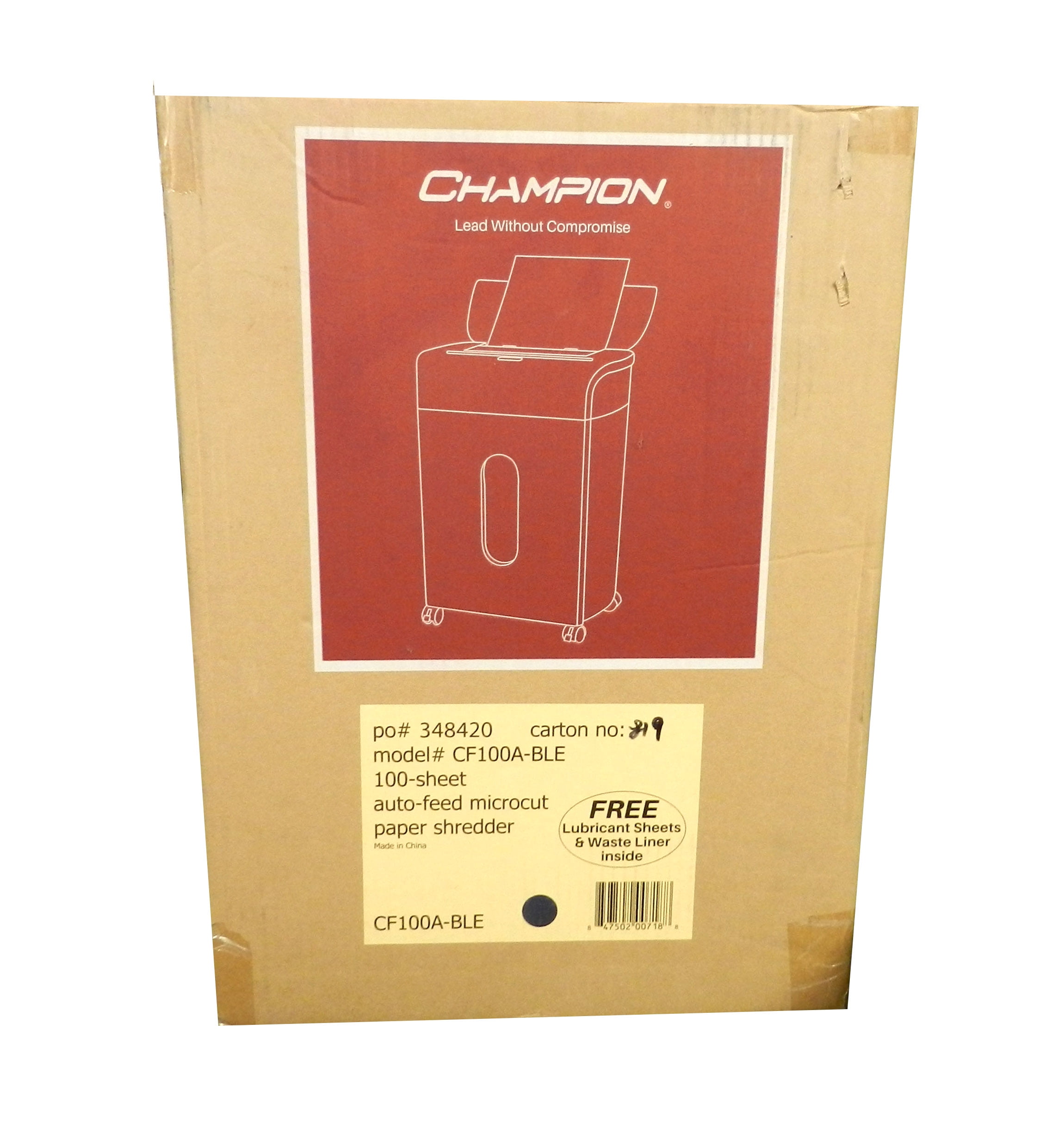Champion 9 Sheet MicroCut Shredder with 100 Sheet Autofeed Blue
