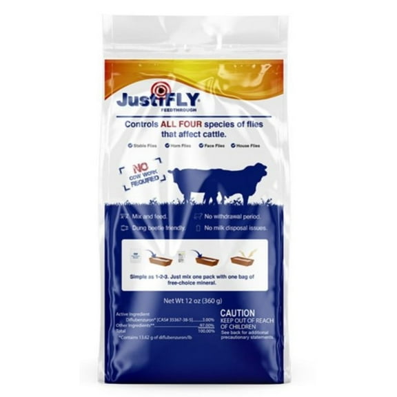 Champion 99324 JustiFLY Feed-Thru Insect Control Cattle Supplement