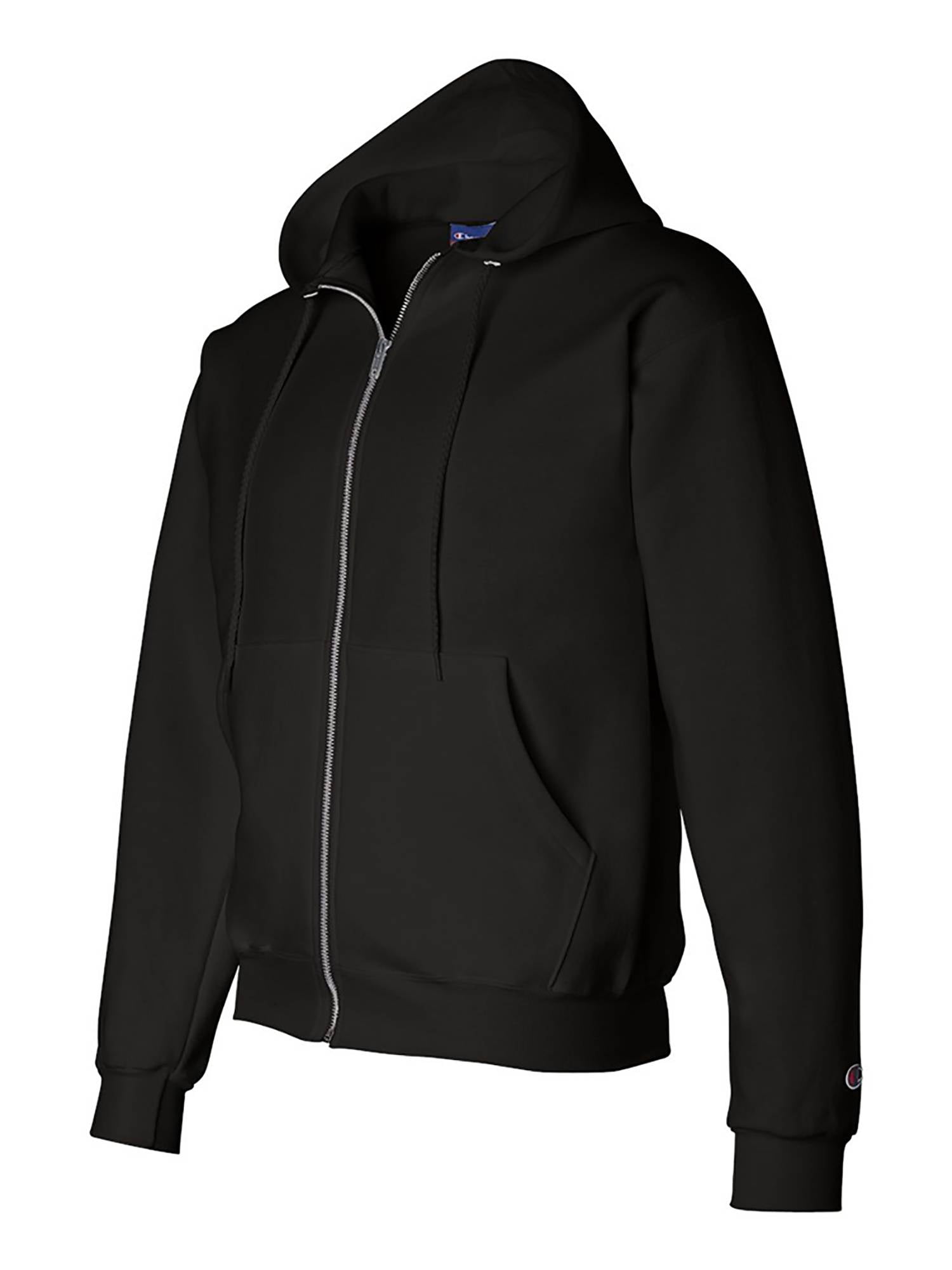 Men's Double Dry Action Fleece Full Zip Hood, Black - 3XL