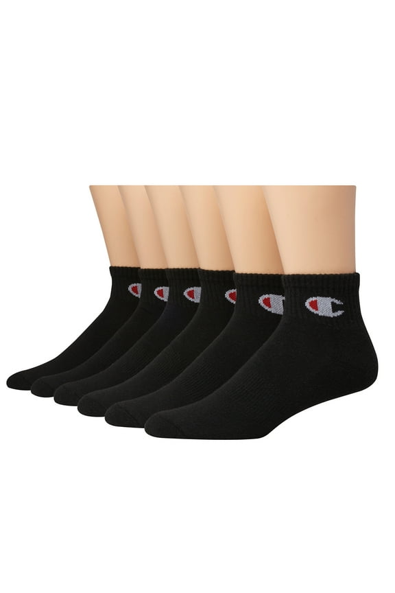 , Adult Men's, Double Dry Performance Athletic Logo Ankle Socks, 6-Pack, Size 6-12