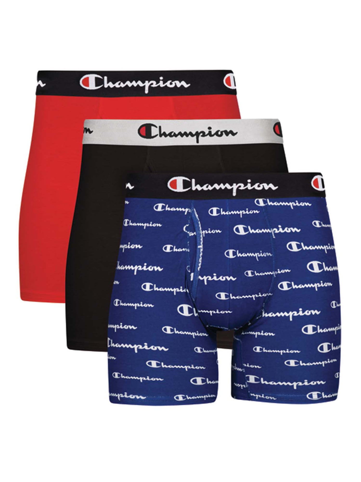 Champion Adult Mens 3-Pack Everyday Comfort Boxer Briefs, Sizes S