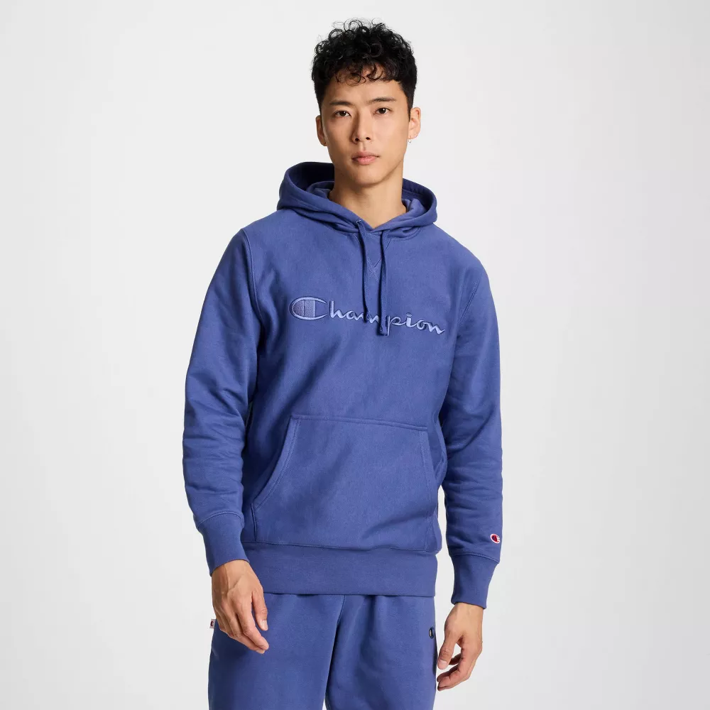 Champion Navy Hoodie Medium グレー Champion Adult Sizing Iconic Embroidered Hoodie - Gray Blue