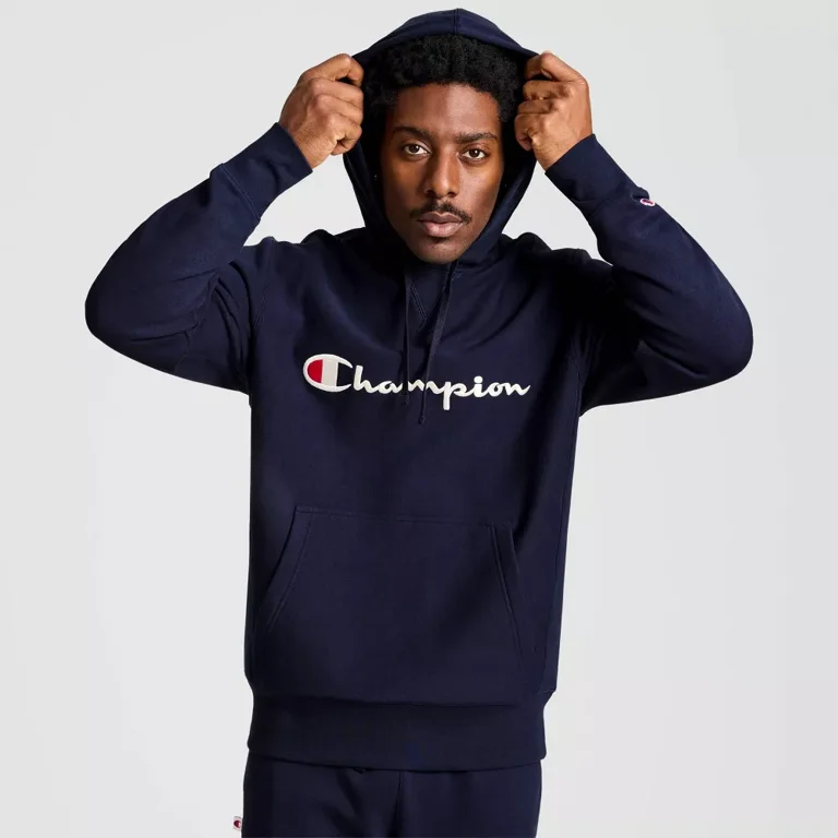 Champion Adult Sizing Iconic Embroidered Hoodie - Navy - Walmart.com