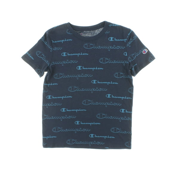 Champion Allover Shadow Logo T Boys Active Shirts & Tees Size S, Color: Navy