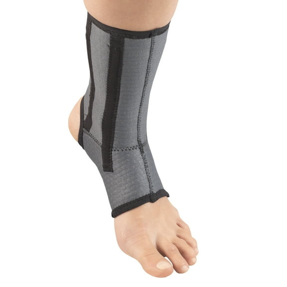 Champion Ankle Brace, Open Heel, Flexible Support Stays, Airmesh Fabric, Grey, Medium