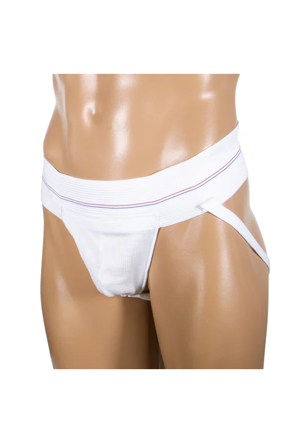 Adult Athletic Jockstrap Sports Support, White, Small, Polymer Environmentally-Friendly Resin (PER)