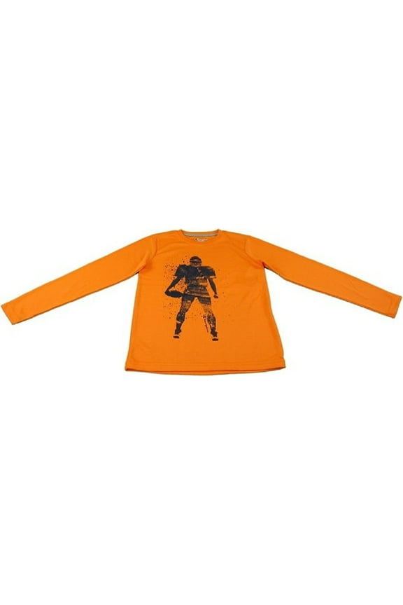 Authentic Boys Size 4 Long Sleeve Football Player Top, Vibrant Orange