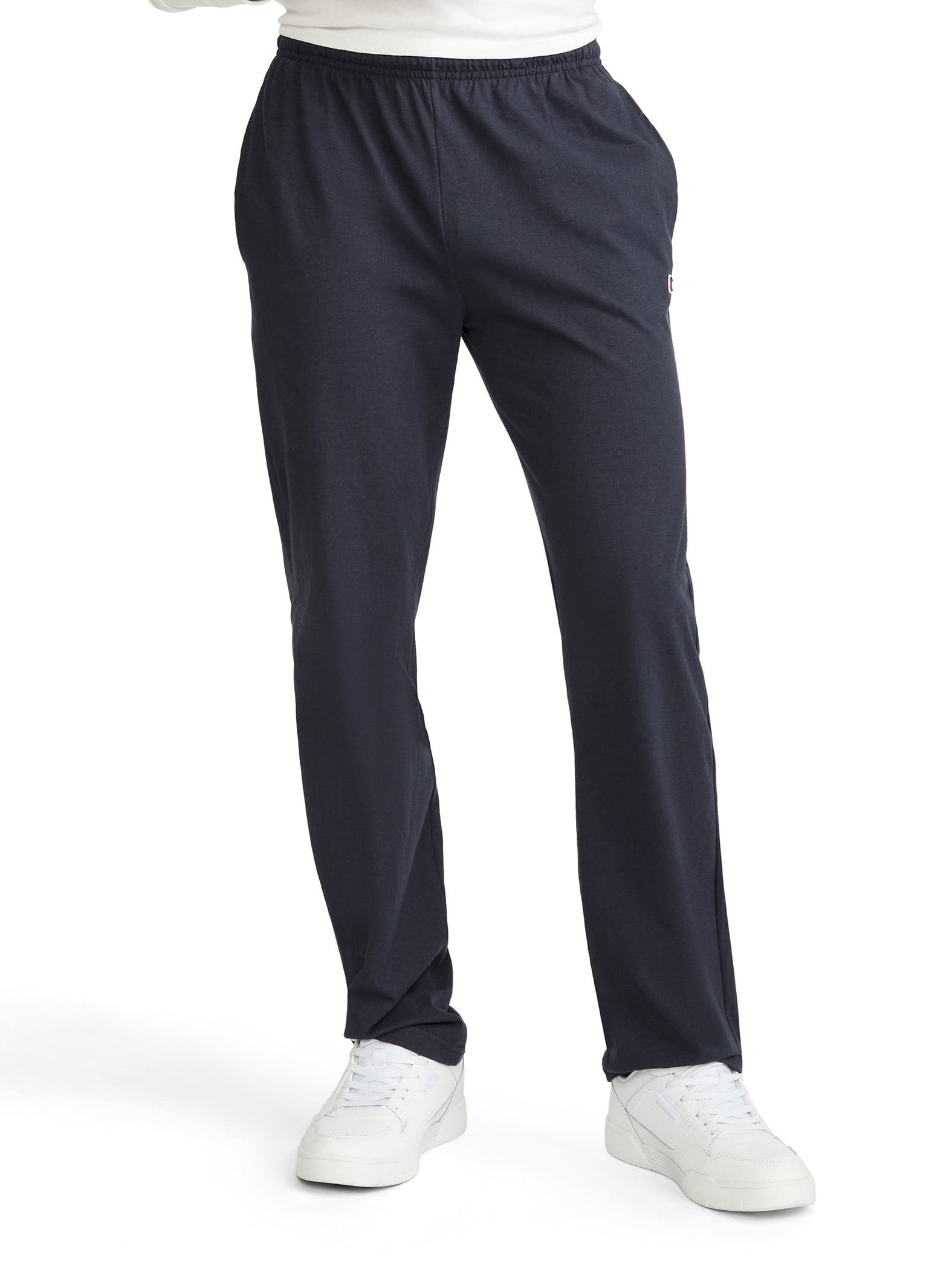 Champion Men's and Big Men's Open Bottom Cotton Jersey Pants