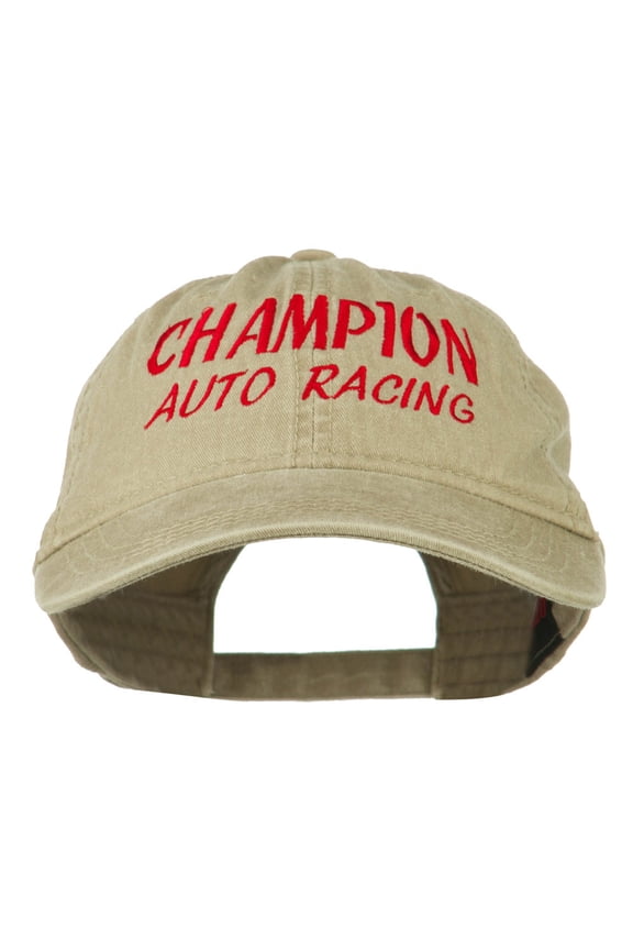 Champion Auto Racing Embroidered Washed Cap - Khaki OSFM