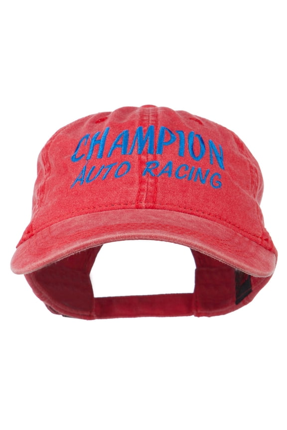 Champion Auto Racing Embroidered Washed Cap - Red OSFM