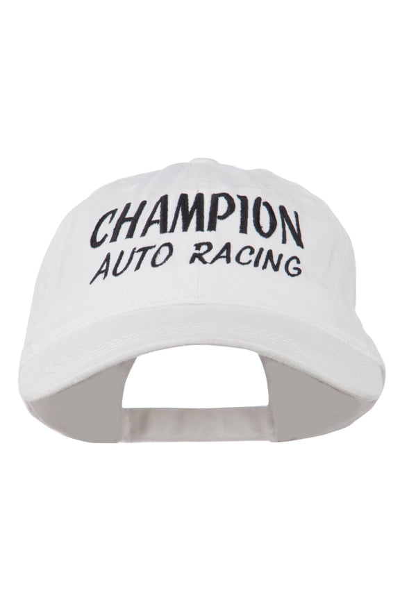 Champion Auto Racing Embroidered Washed Cap - White OSFM