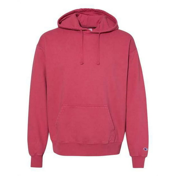 Champion B00584703 Mens Garment-Dyed Hooded Sweatshirt, Crimson - Small