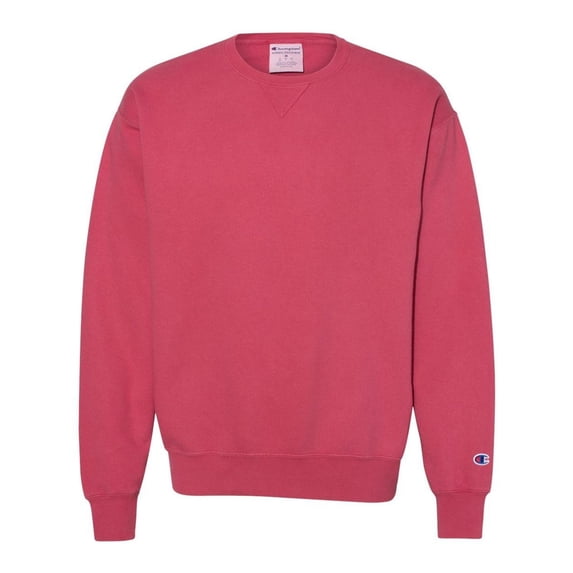Champion B00684706 Mens Garment-Dyed Crewneck Sweatshirt, Crimson - Extra Large