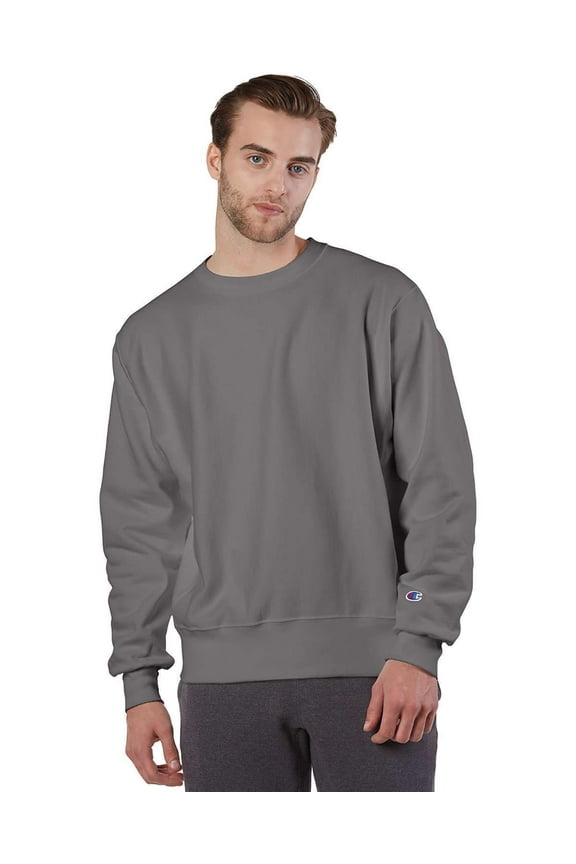 B20384146 Mens Reverse Weave Crewneck Sweatshirt, Stone Grey - Extra Large
