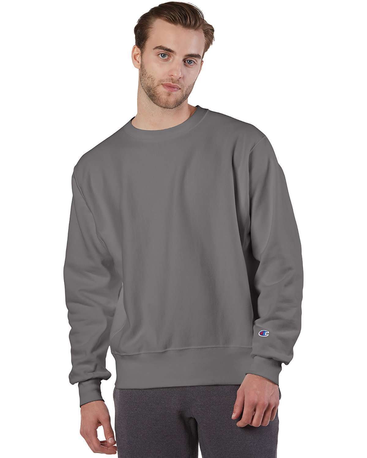 Champion Reverse Weave® Crewneck Sweatshirt in Oxford Grey Champion Reverse Weave® Crewneck Sweatshirt in Oxford Grey
