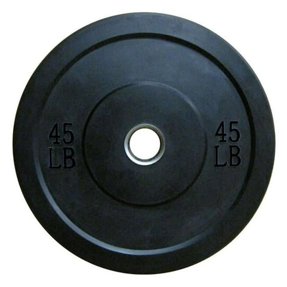 Champion Barbell 45 lbs Olympic Rubber Plate, Black