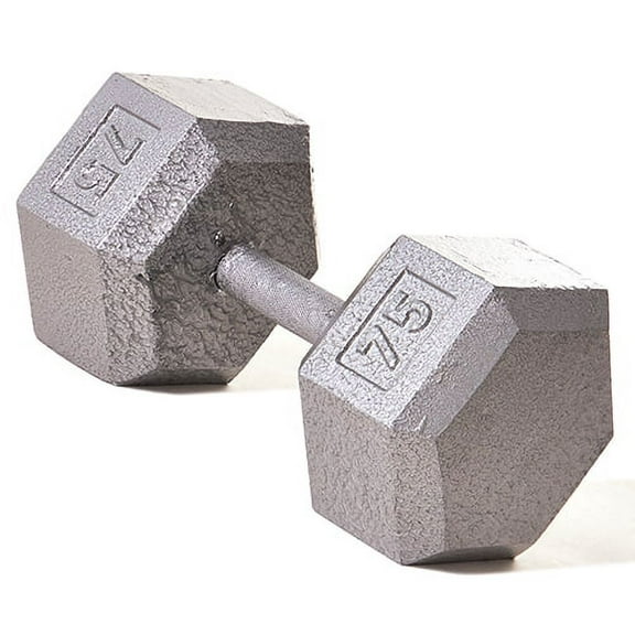 Champion Barbell® 75 lb Solid Hex Dumbbell (SOLD INDIVIDUALLY)