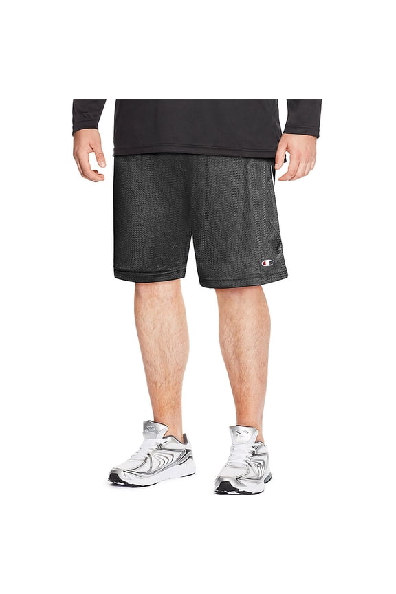 Men's Big and Tall Solid Mesh Shorts, Charcoal, Size 2X