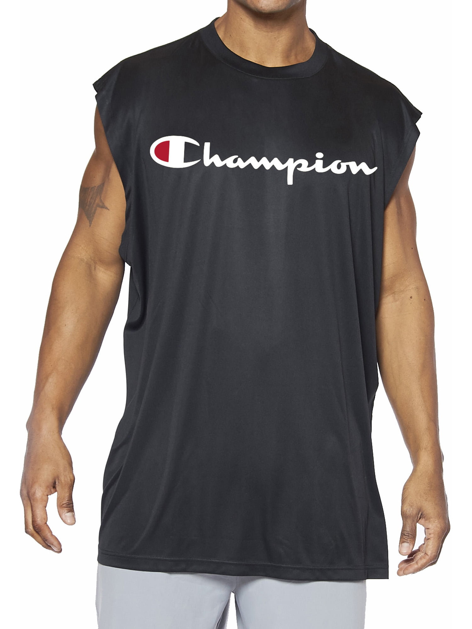 Champion Big & Tall Men's Classic Script Logo Graphic Muscle Tee, Sizes LT-6XL