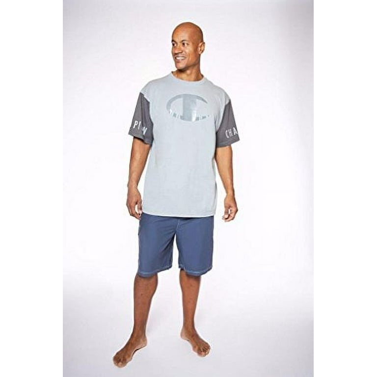 Champion Big Tall Men s Colorblock Performance T shirt Concrete