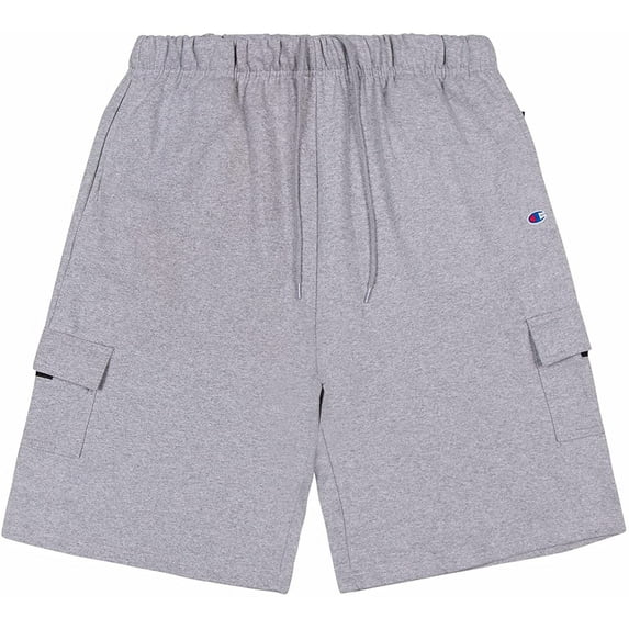 Champion Big and Tall Fleece Cargo Shorts for Men, Athletic Sweat Shorts Heathergrey