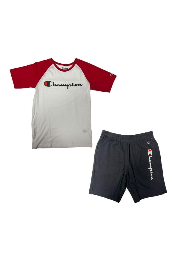 Boys Red White Black T-Shirt & Short Set (S01)