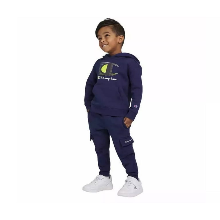 Champion Boy's Fleece Hoodie Jogger Set, 2-Piece (Navy Blue, 3T