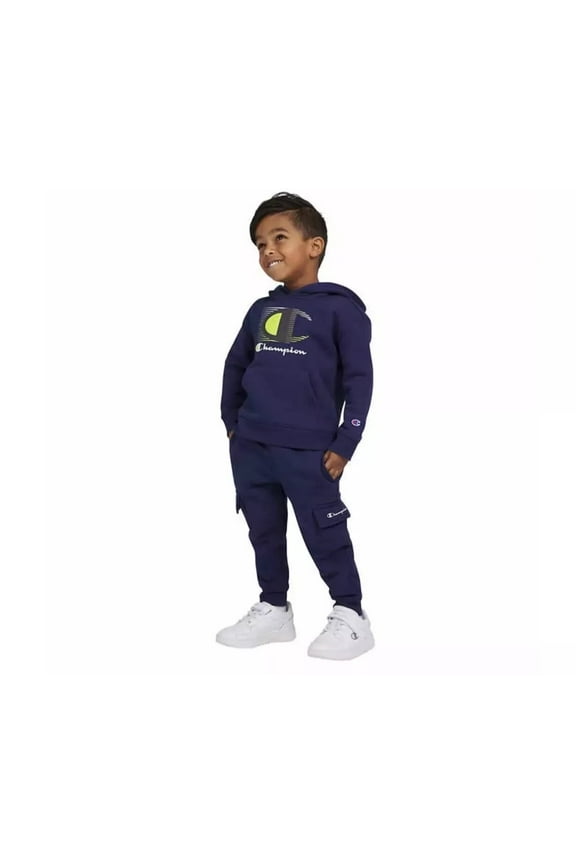 Boy's Fleece Hoodie & Jogger Set, 2-Piece (Navy Blue, 3T)